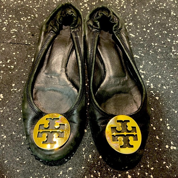 Tory Burch Shoes - Tory Burch Ballet Flat - Black & Gold - Size 8